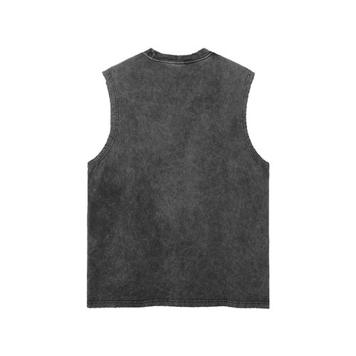 Snow Washed Frayed Hem Tank Top