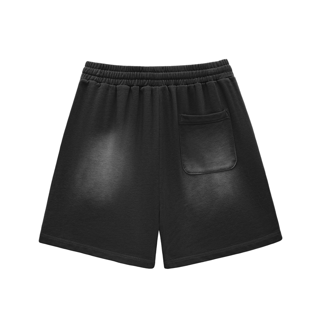Sun Fade Raw Edge Cotton Shorts