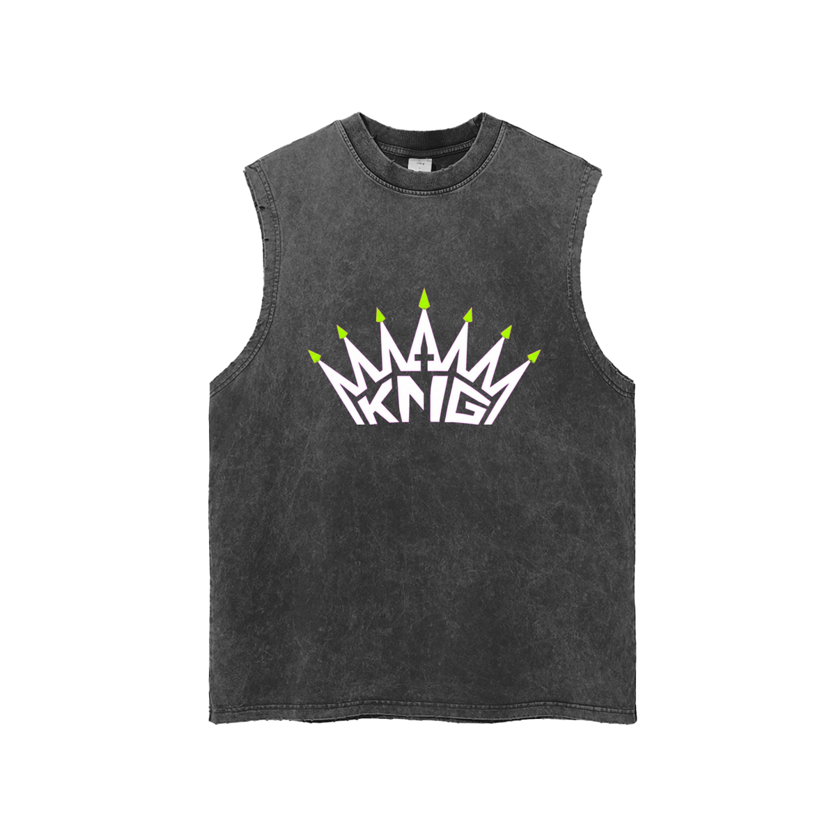 Snow Washed Frayed Hem Tank Top