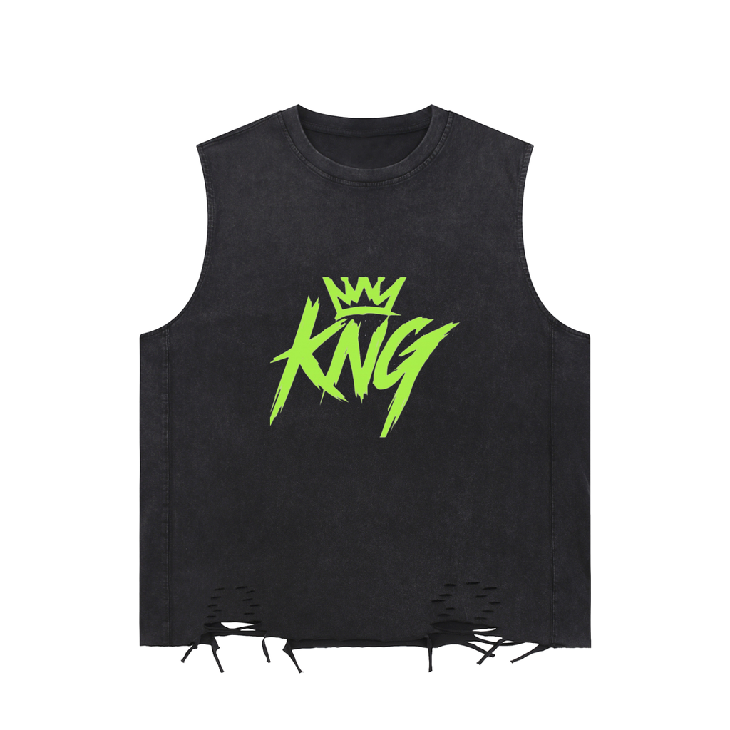 Snow Washed Raw-Hem Tank Top